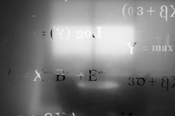 Mathematical formulas on a translucent board